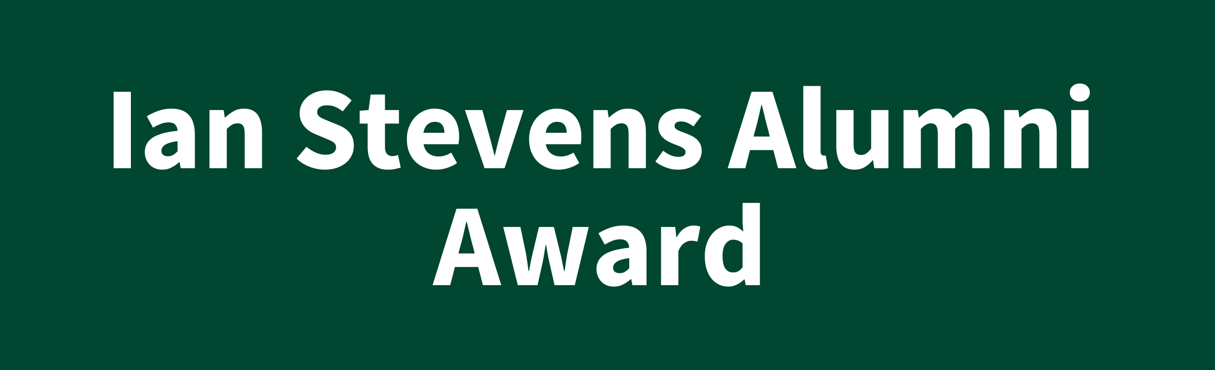 Ian Stevens Alumni Award