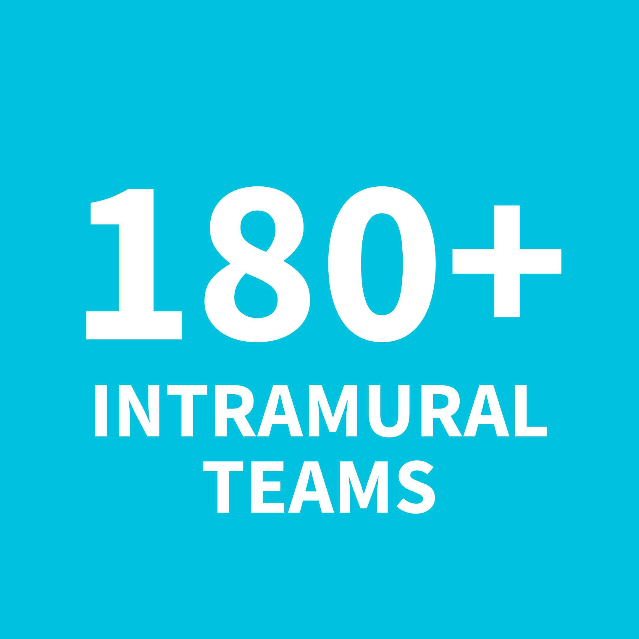 180 plus intramural teams